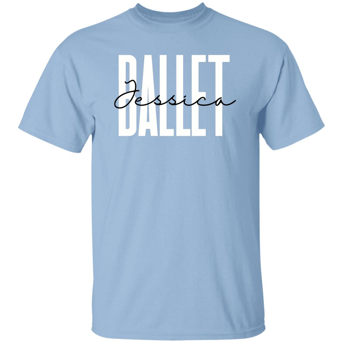 Personalized Ballet Unisex T-shirt Custom name Ballerina Sand Blue Pink-Family-Gift-Planet