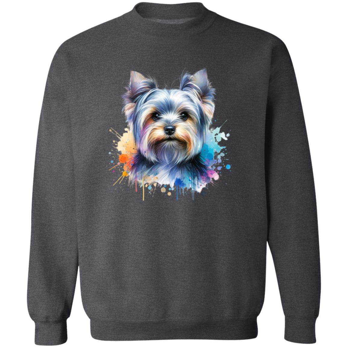 Australian Silky Terrier dog mama Color Splash Unisex Sweatshirt Black Navy Dark Heather-Family-Gift-Planet