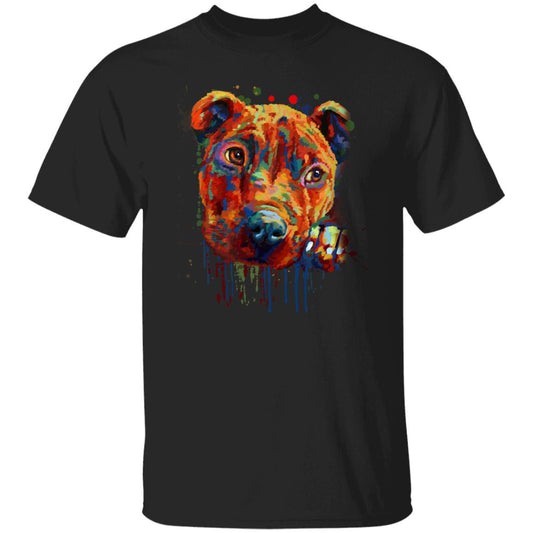 Watercolor painting Pitbull dog Unisex shirt S-2XL black navy dark heather-Black-Family-Gift-Planet