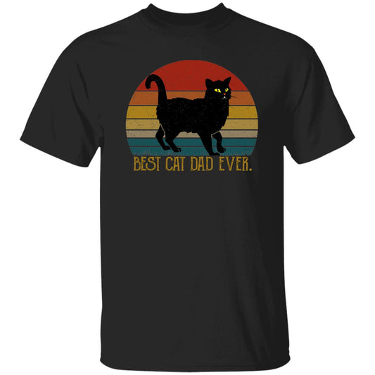Best Cat Dad Ever T-Shirt gift Retro black cat Cat dad Unisex Tee Black Navy Dark Heather-Black-Family-Gift-Planet