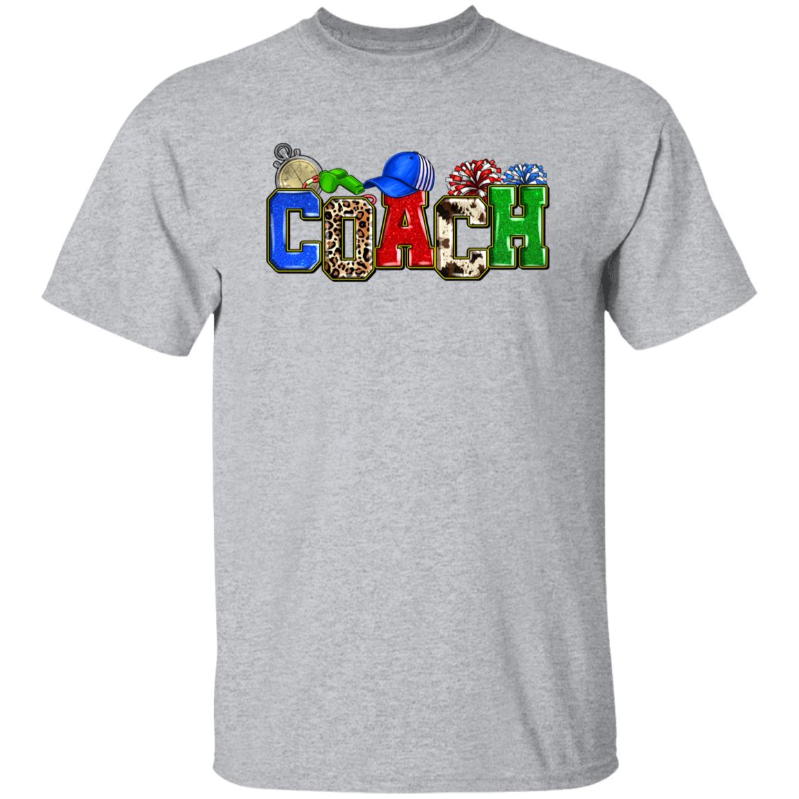 Coach T-Shirt School coach cheer coach basketball coach Unisex tee White Sand Sport Grey-Family-Gift-Planet