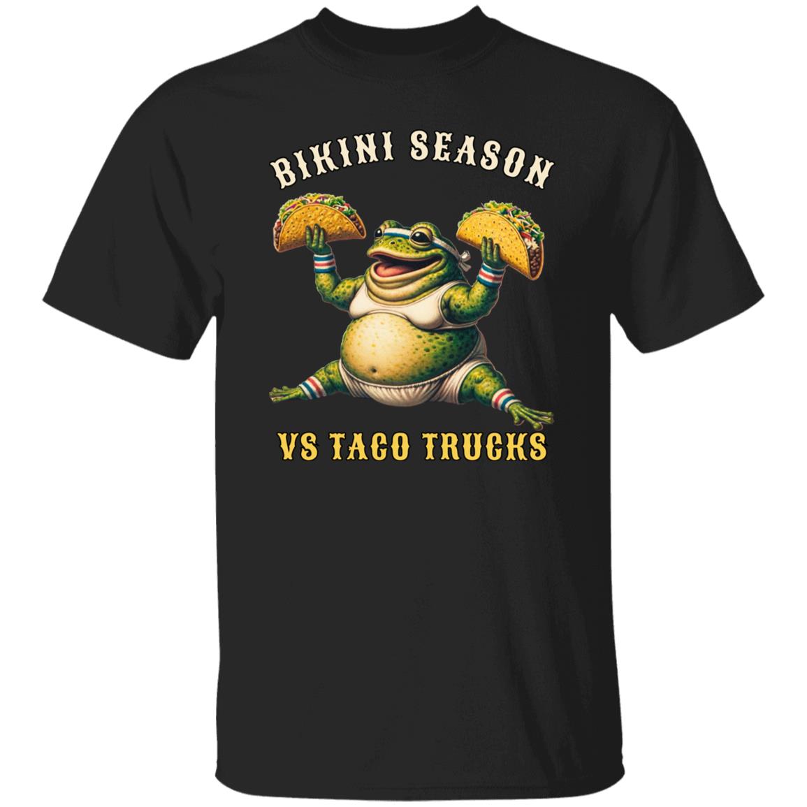 Bikini season vs Taco trucks funny Texas Unisex T-shirt Black Navy Dark Heather-Family-Gift-Planet