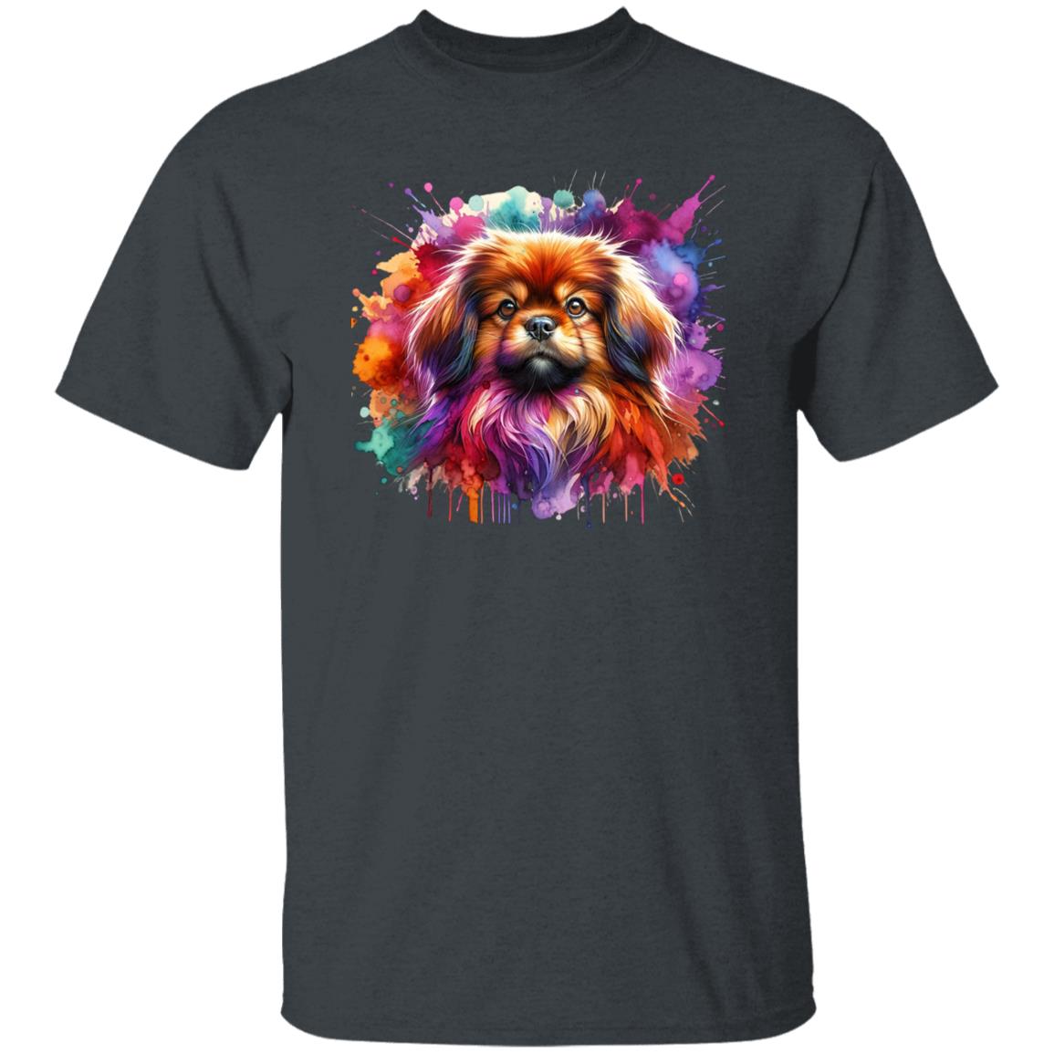 Tibetan Spaniel dog mom Color Splash Unisex T-shirt Black Navy Dark Heather-Family-Gift-Planet