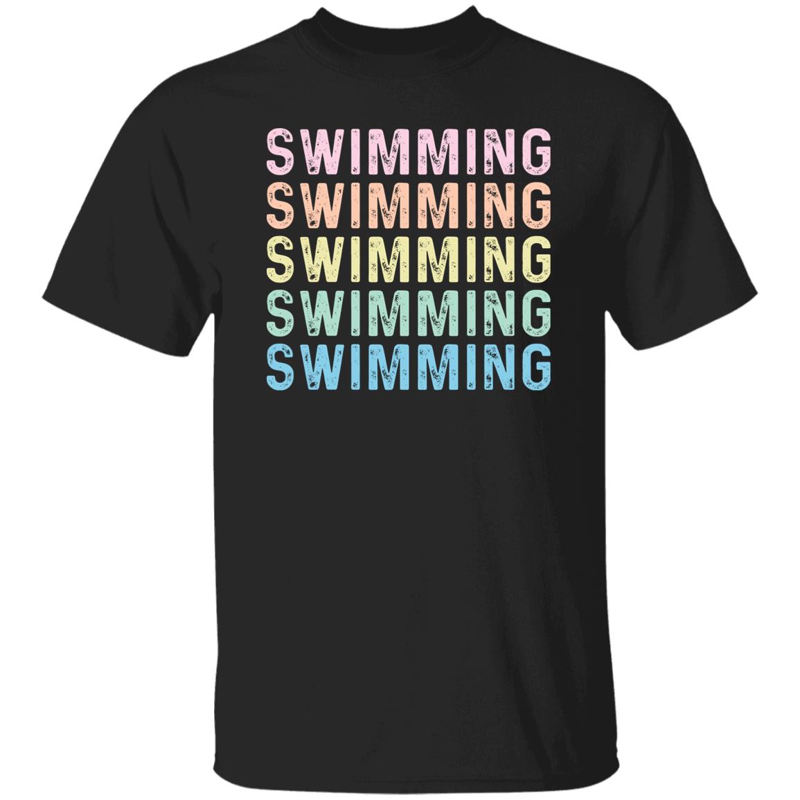 Swimming Unisex Shirt, Swim team tee Black S-2XL-Black-Family-Gift-Planet