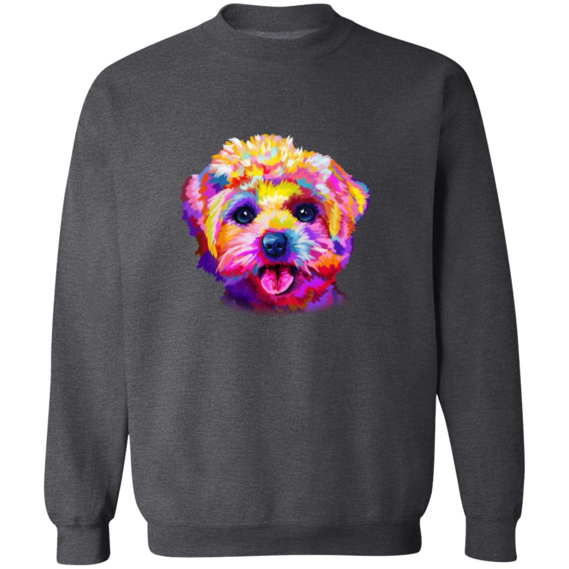 Abstract Bichon Frise dog Unisex Crewneck Sweatshirt with expressive splashes-Family-Gift-Planet