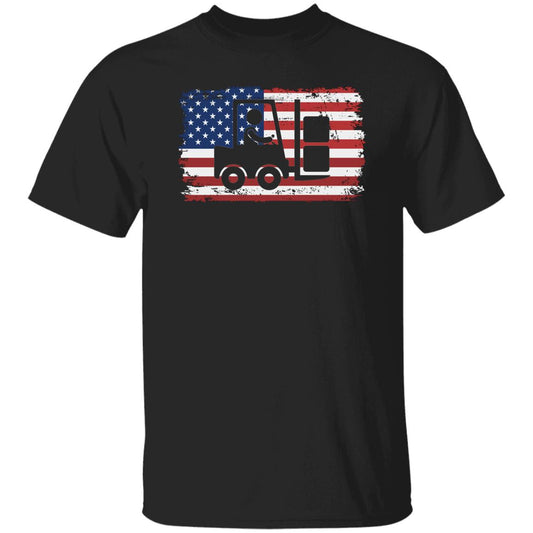 Forklift driver US flag Unisex T-shirt American Forklift driver tee black dark heather-Black-Family-Gift-Planet