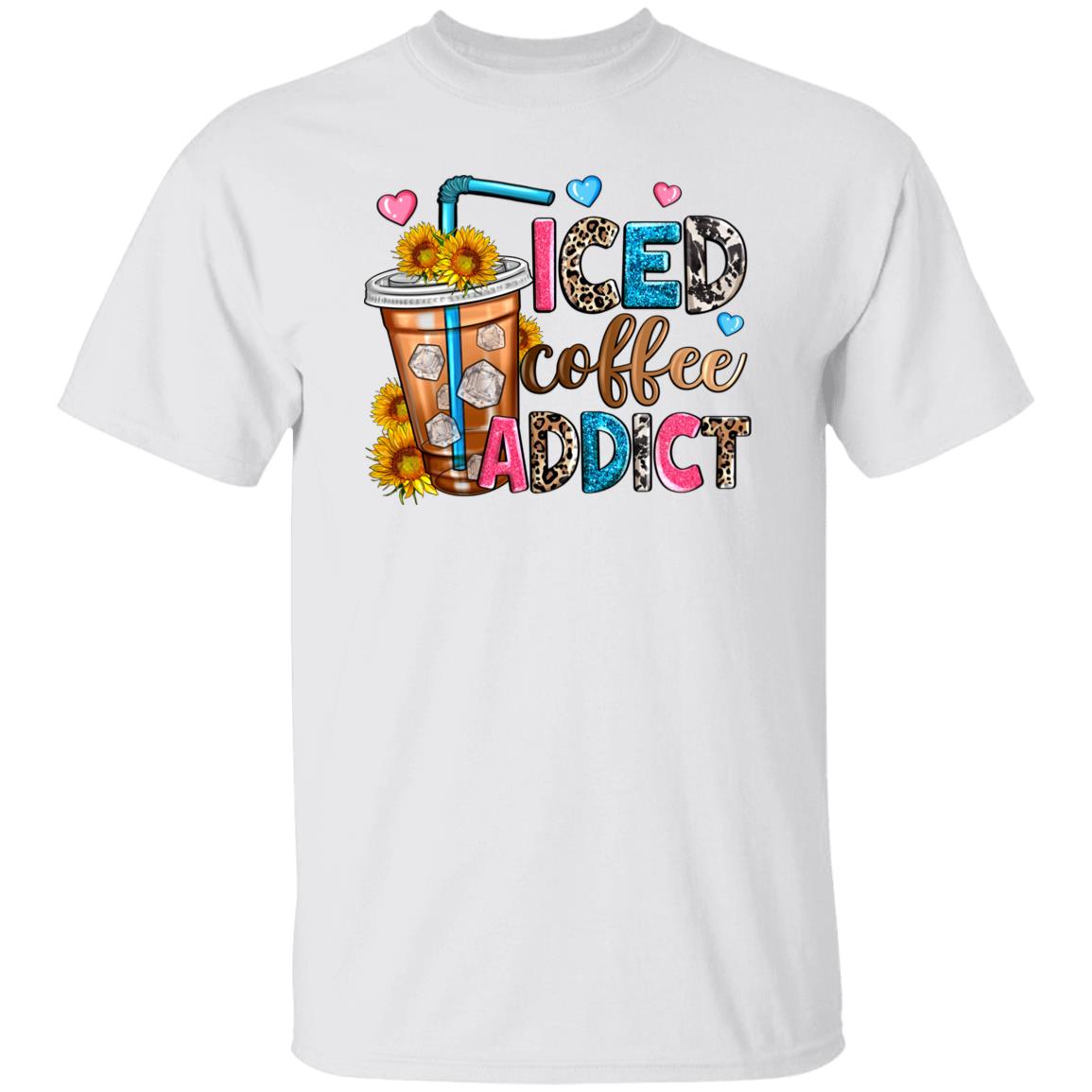 Iced coffee addict T-Shirt Iced coffee lover Unisex Tee Sand White Sport Grey-Family-Gift-Planet