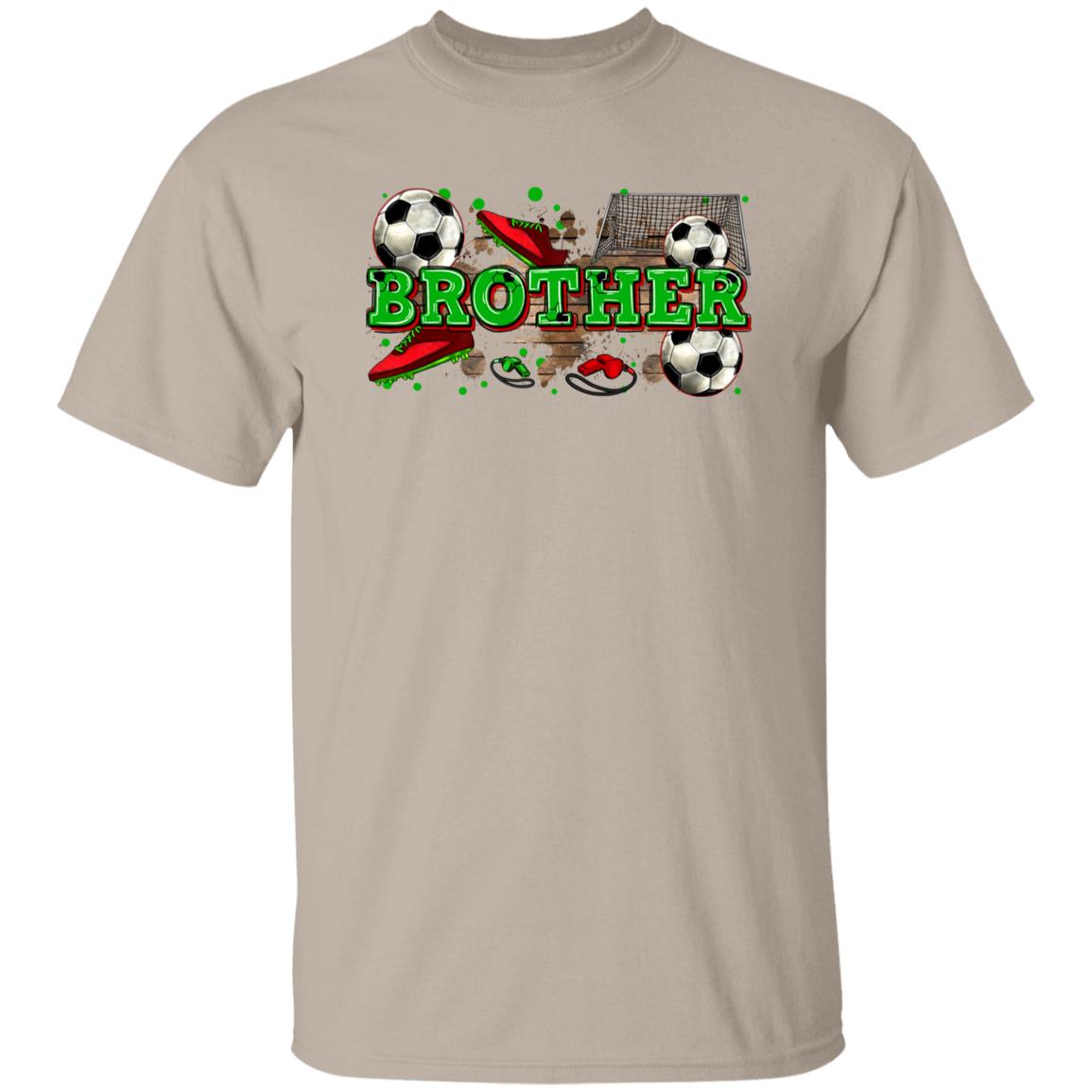 Soccer T-Shirt Soccer player brother cheer team Unisex tee White Sand Sport Grey-Sand-Family-Gift-Planet