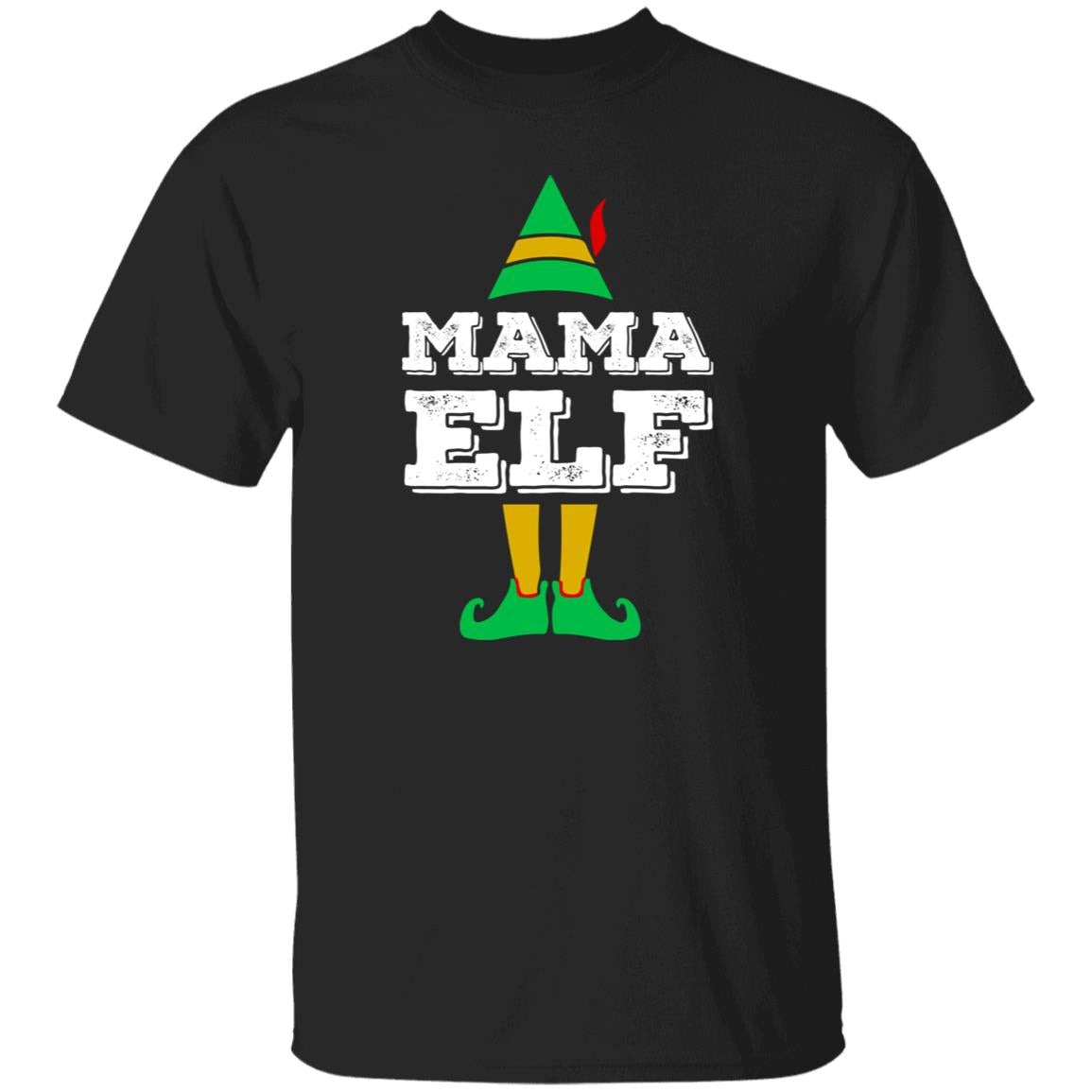Mama Elf Christmas Unisex Shirt Mother elf Holiday tee Black Dark Heather-Family-Gift-Planet