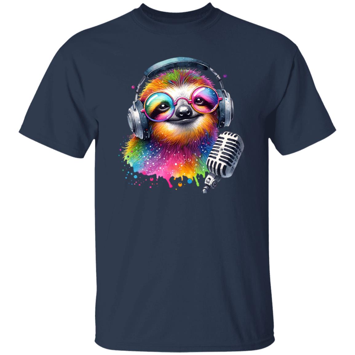 Sloth singer Unisex T-Shirt vocal instructor graduation gift musician tee Black Navy Dark Heather-Family-Gift-Planet