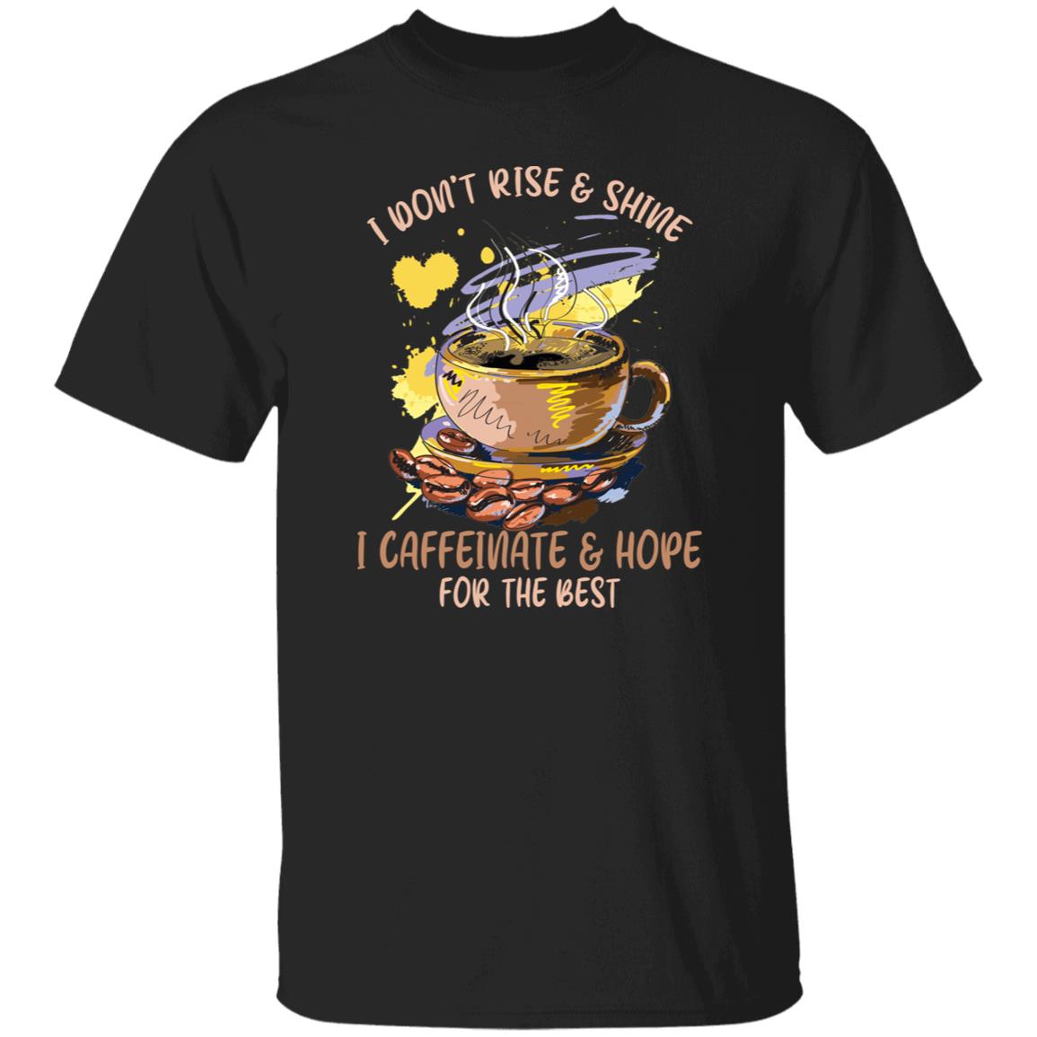 I caffeinate and hope coffee cup Unisex shirt gift black navy dark heather-Black-Family-Gift-Planet