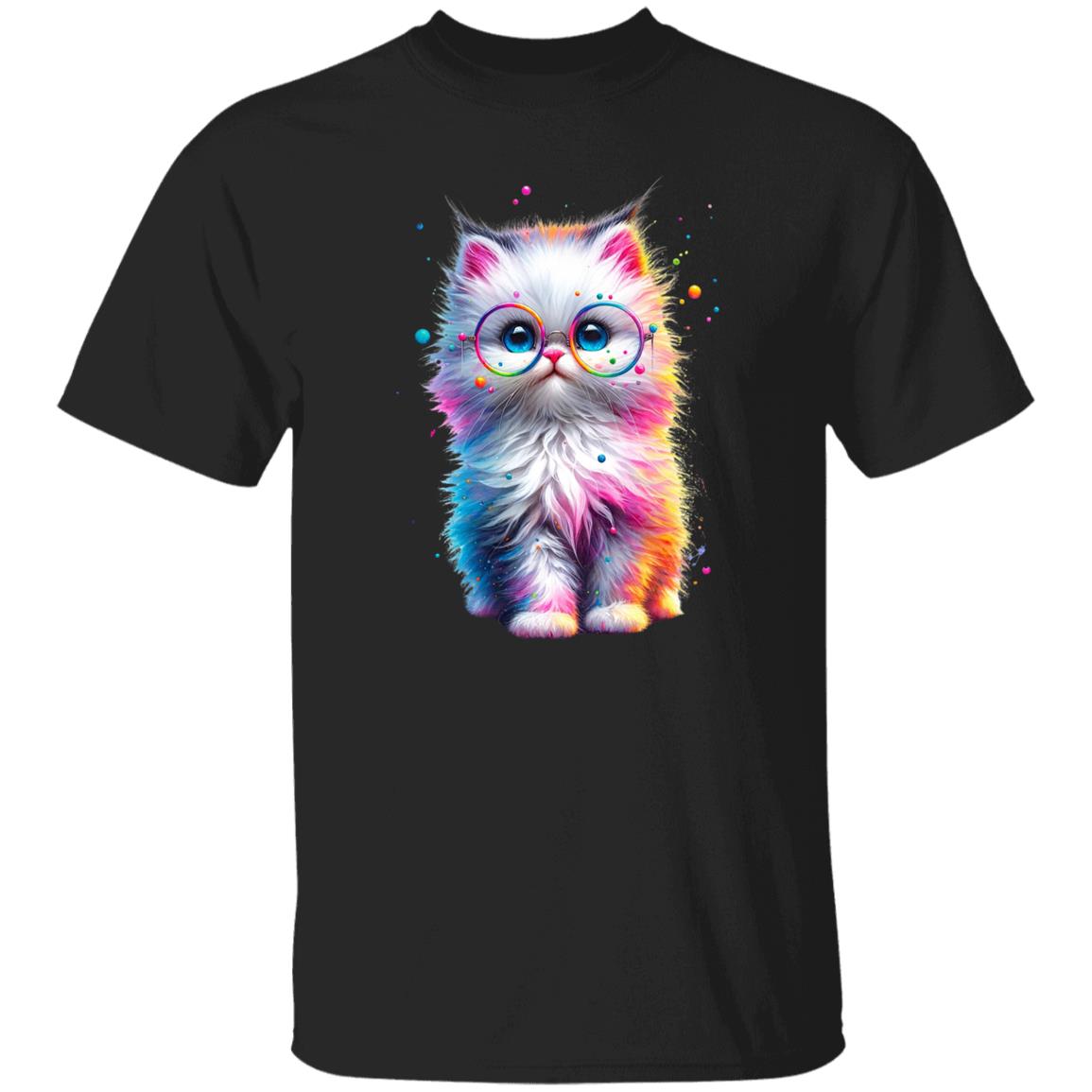 Cute fluffy kitten Color Splash Unisex T-shirt Black Navy Dark Heather-Family-Gift-Planet