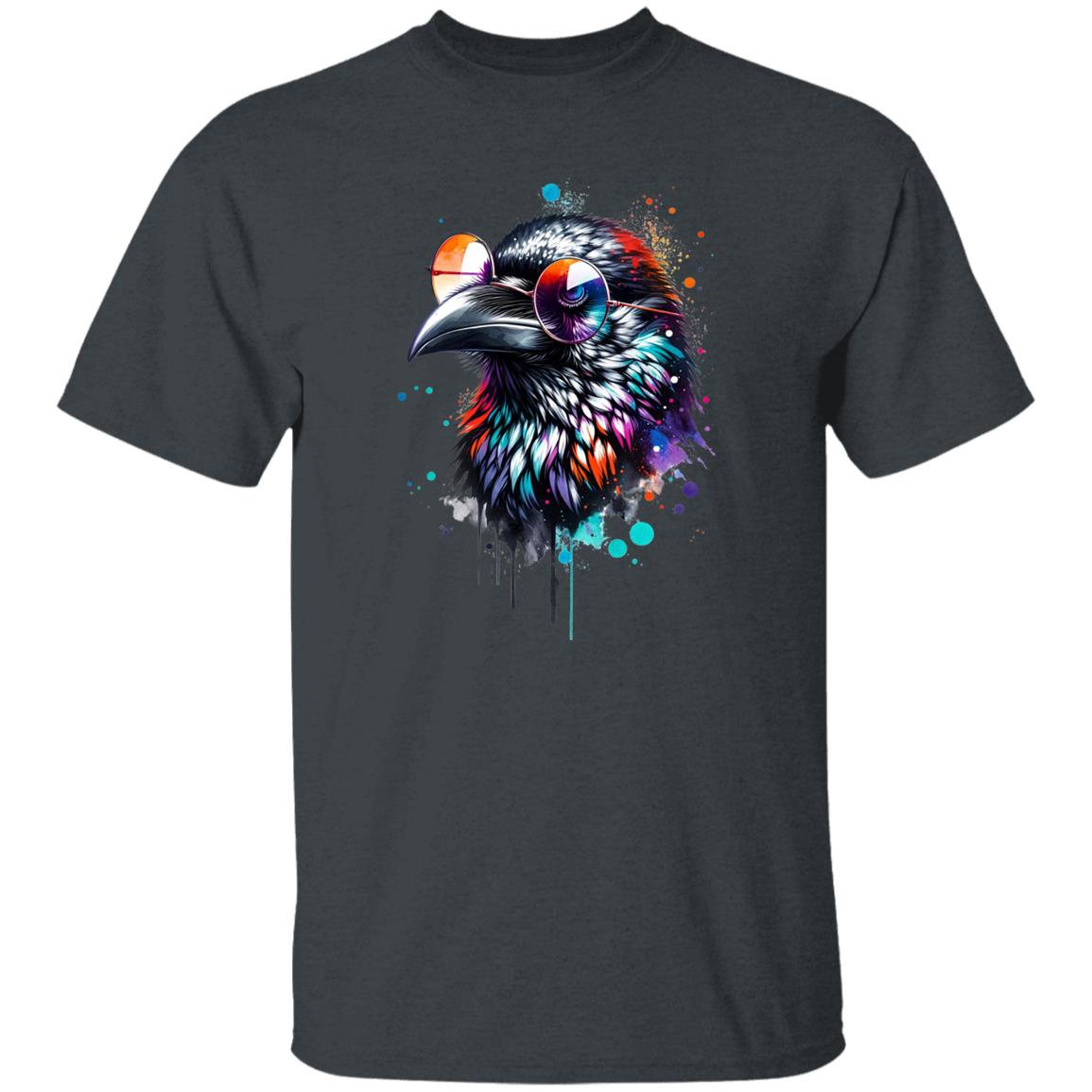 Cool Raven Color Splash Unisex T-shirt Black Navy Dark Heather-Family-Gift-Planet