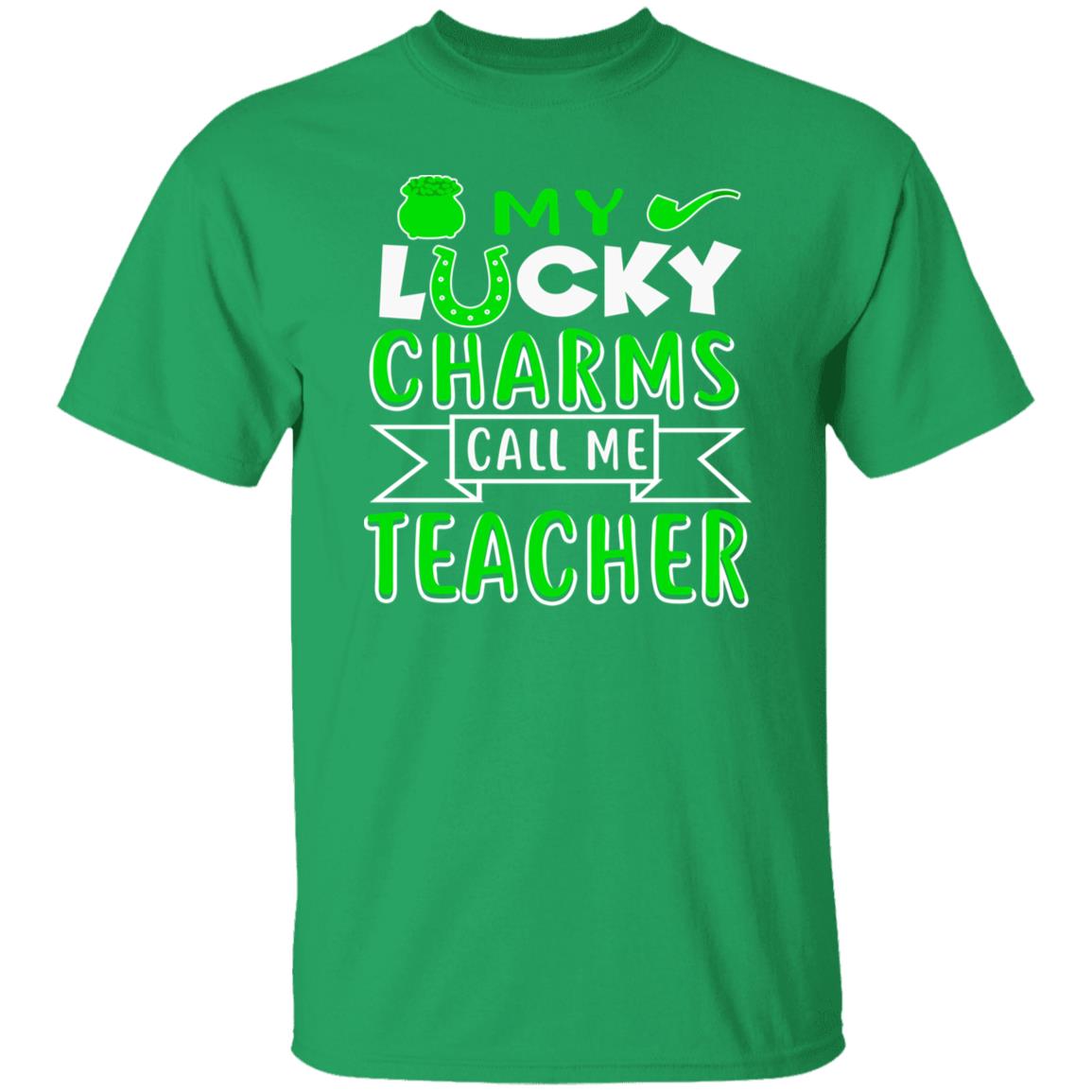 My lucky charms call me teacher St Patrick Day Unisex t-shirt 4XL 5XL 6XL Irish Green-Irish Green-Family-Gift-Planet