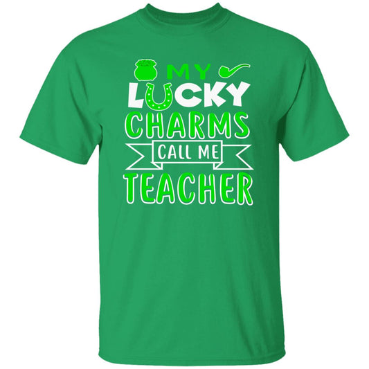 My lucky charms call me teacher St Patrick Day Unisex t-shirt 4XL 5XL 6XL Irish Green-Irish Green-Family-Gift-Planet