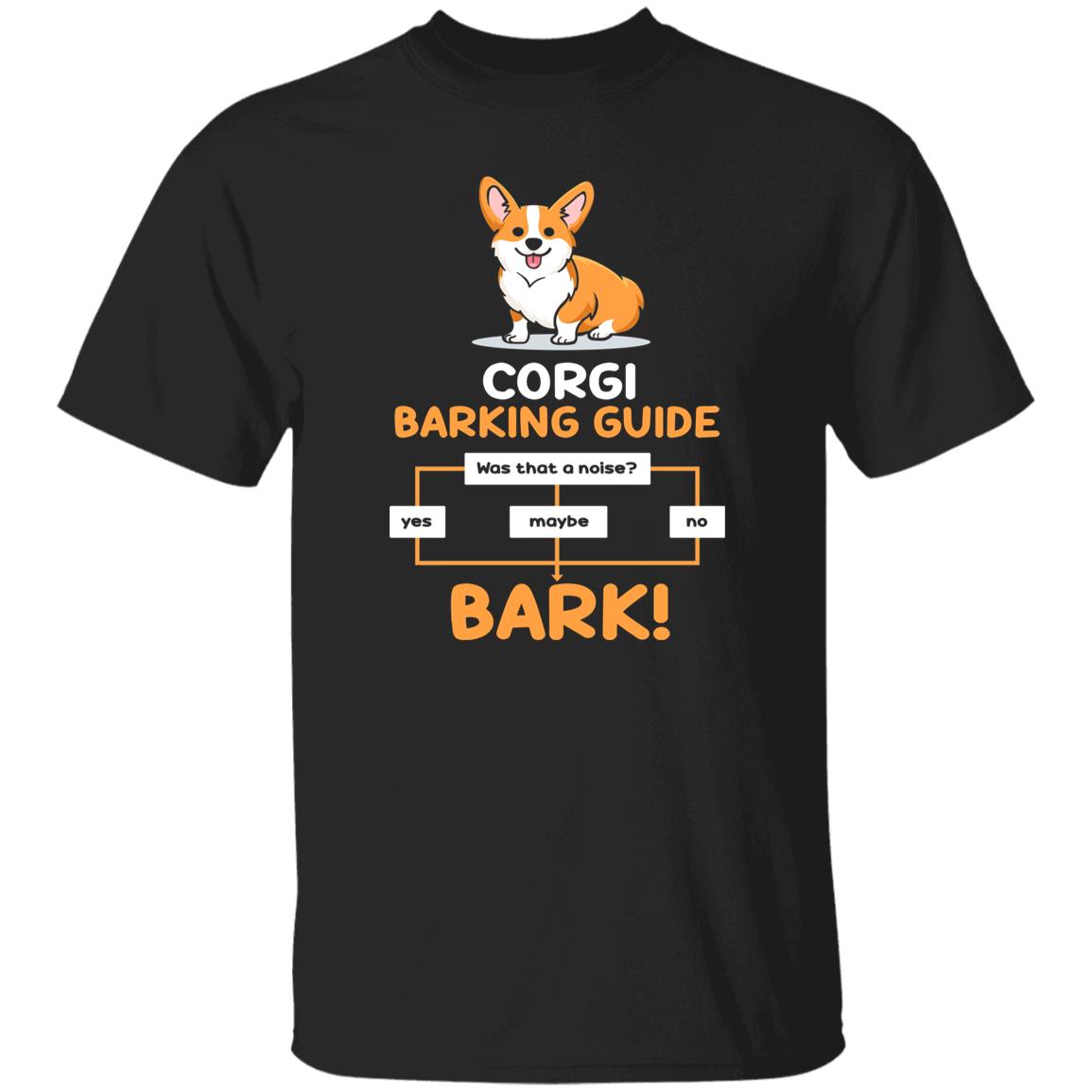 Corgi barking guide T-Shirt gift Funny Corgi Dog mom Unisex tee Black Navy Dark Heather-Family-Gift-Planet