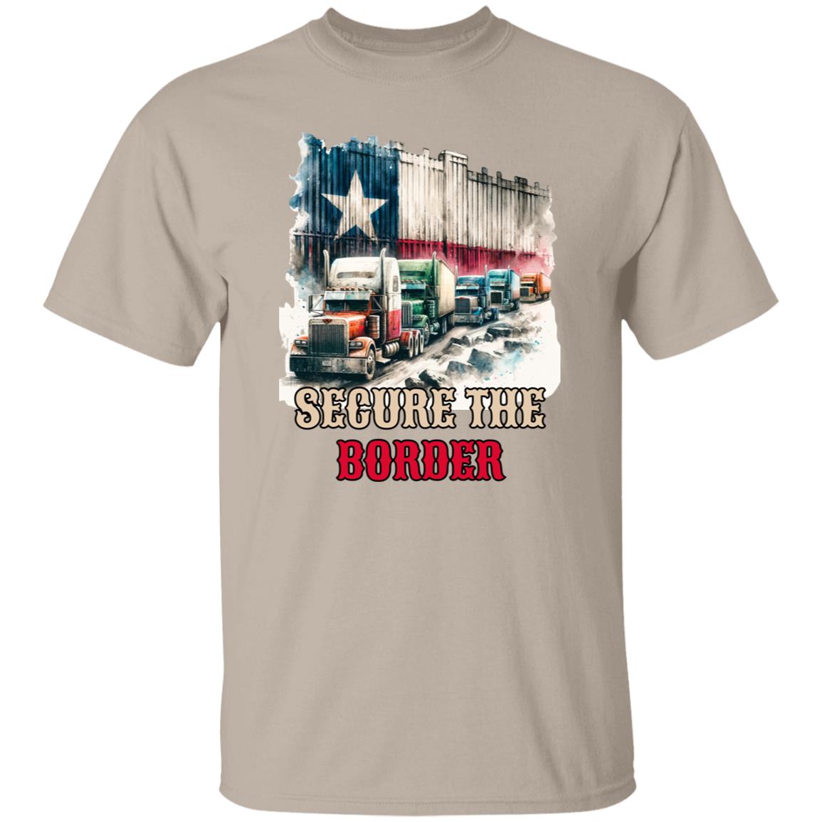 Secure the border Unisex Tshirt border truck Texas black-Family-Gift-Planet