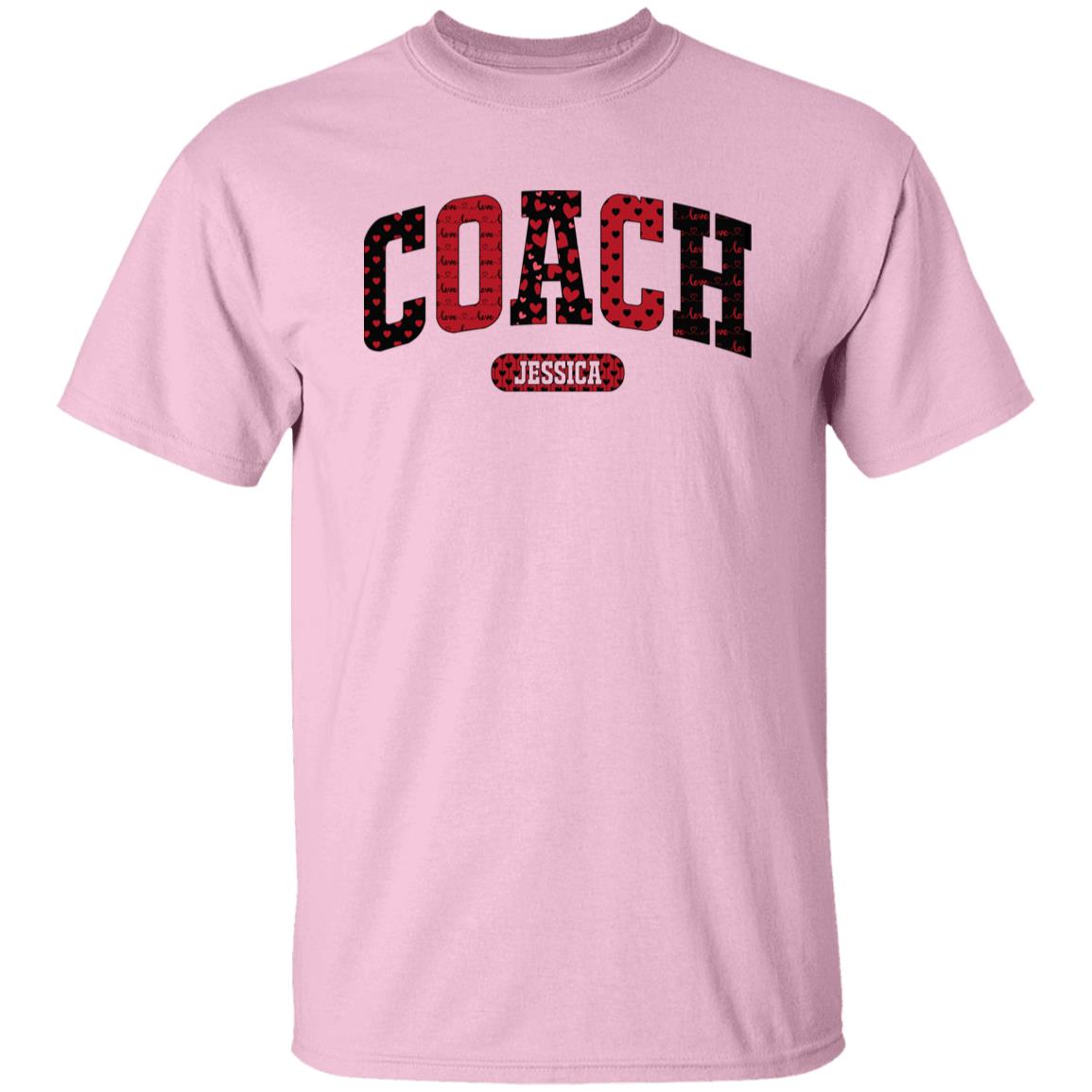 Personalized Coach Valentine's Day Unisex T-Shirt Custom name school coach heart love-Family-Gift-Planet