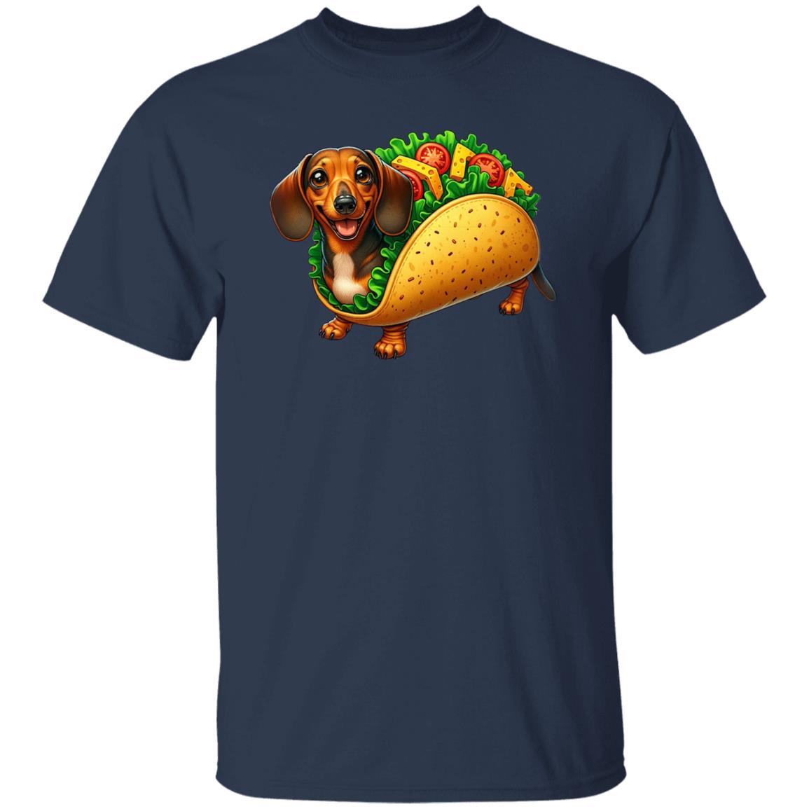 Dachshund Taco T-Shirt gift Taco lover Dachshund dog mom Unisex tee Black Navy Dark Heather-Family-Gift-Planet