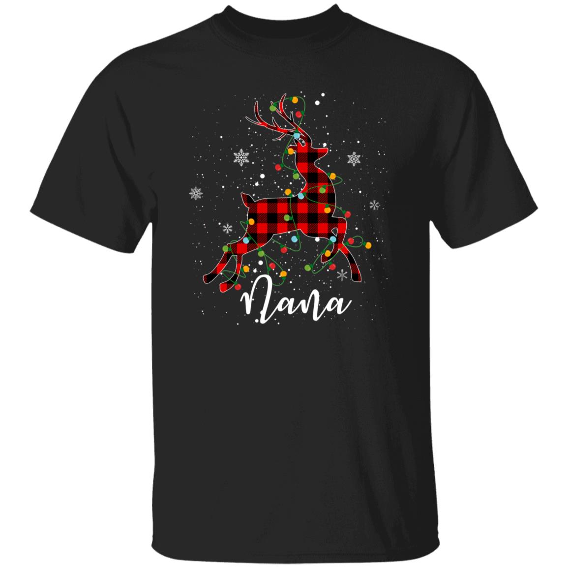 Nana deer Christmas Unisex shirt Nana Holiday tee Black Dark Heather-Family-Gift-Planet