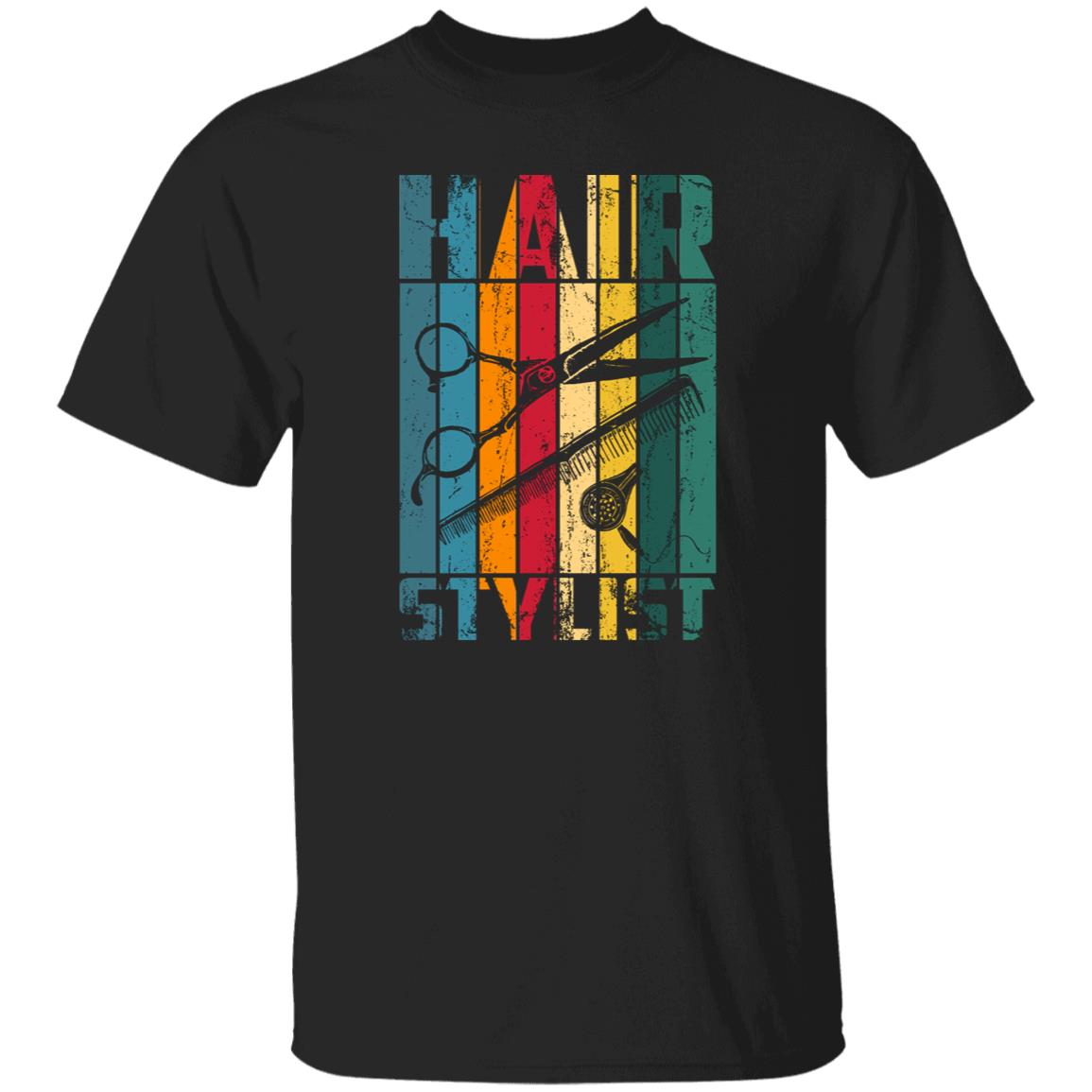Retro hair stylist Unisex T-shirt hairdresser haircutter tee black dark heather-Family-Gift-Planet