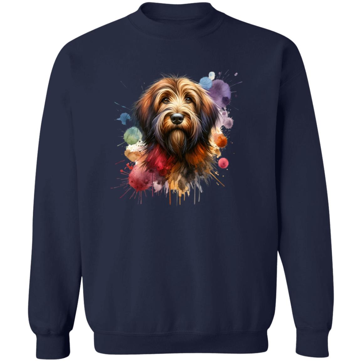 Otterhound Dog mama Color Splash Unisex Sweatshirt Black Navy Dark Heather-Family-Gift-Planet