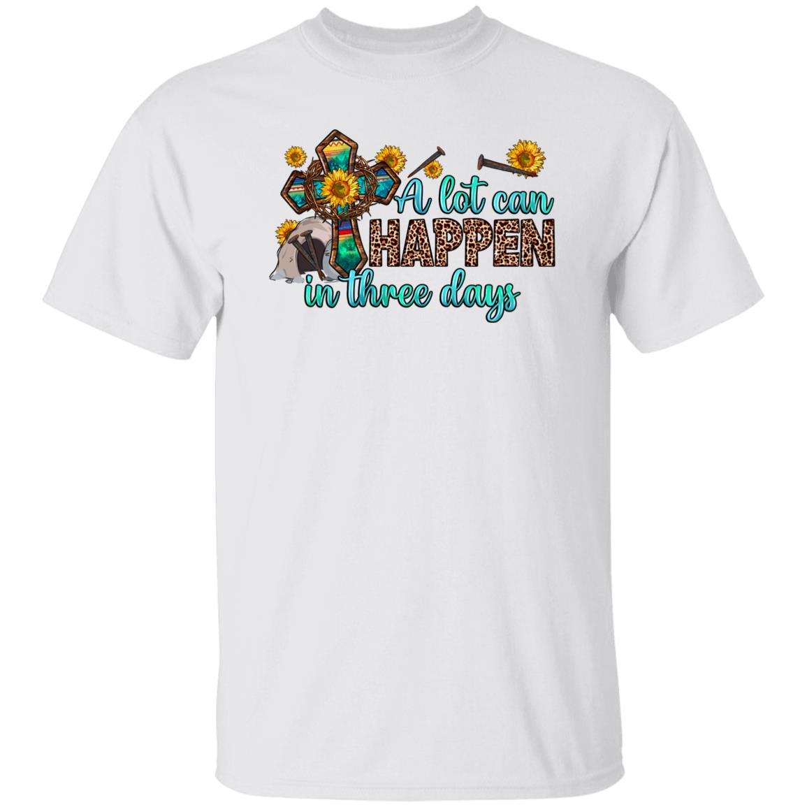 Easter T-Shirt A lot can happen in three days Unisex tee White Sand Grey-Family-Gift-Planet