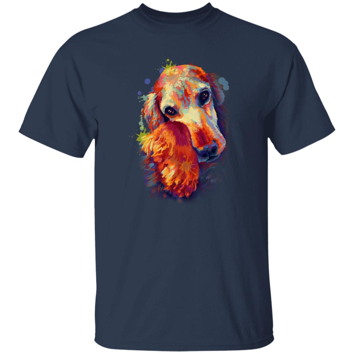 Watercolor Cocker Spaniel dog Unisex shirt S-2XL black navy dark heather-Navy-Family-Gift-Planet