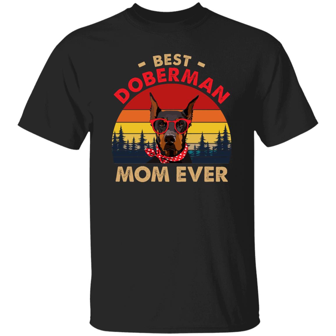 Best Doberman mom ever T-Shirt gift Retro Doberman Dog mama Unisex tee Black Navy Dark Heather-Family-Gift-Planet