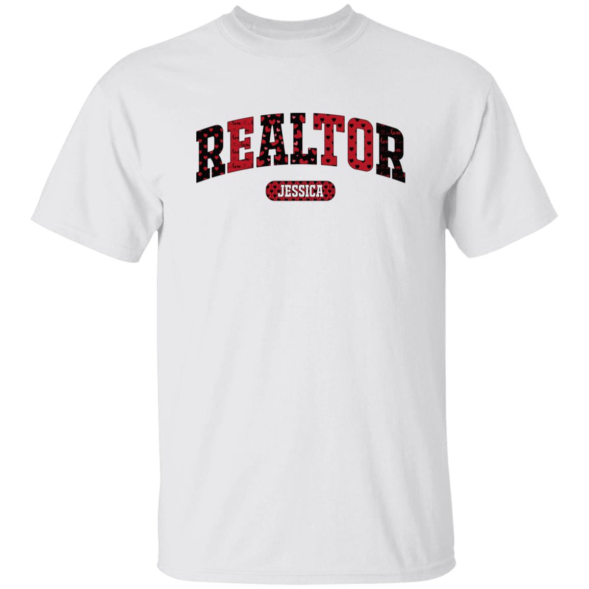 Personalized Realtor Valentine's Day Unisex T-Shirt Custom name Real estate agent heart love-Family-Gift-Planet