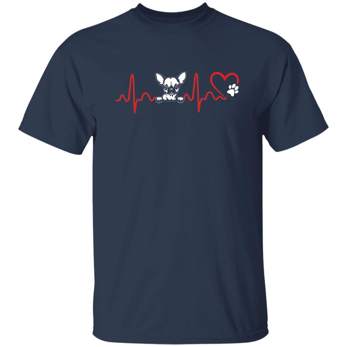 French Bulldog heart beat Unisex t-shirt Dog owner gift black navy dark heather-Family-Gift-Planet