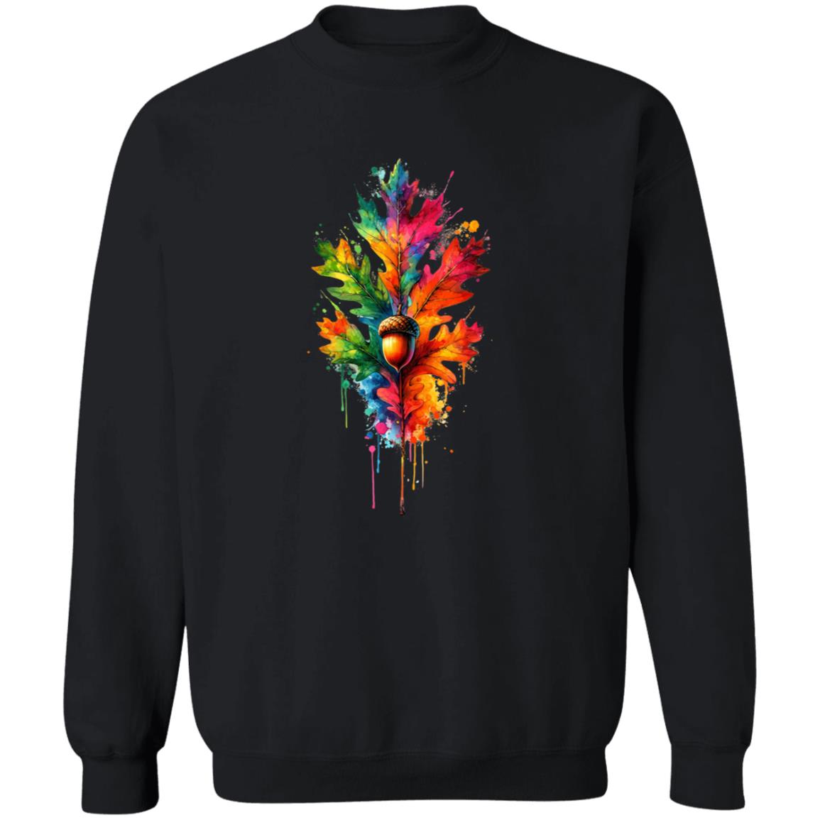 Abstract oak tree leaf Color Splash Unisex Sweatshirt Black Navy Dark Heather-Family-Gift-Planet