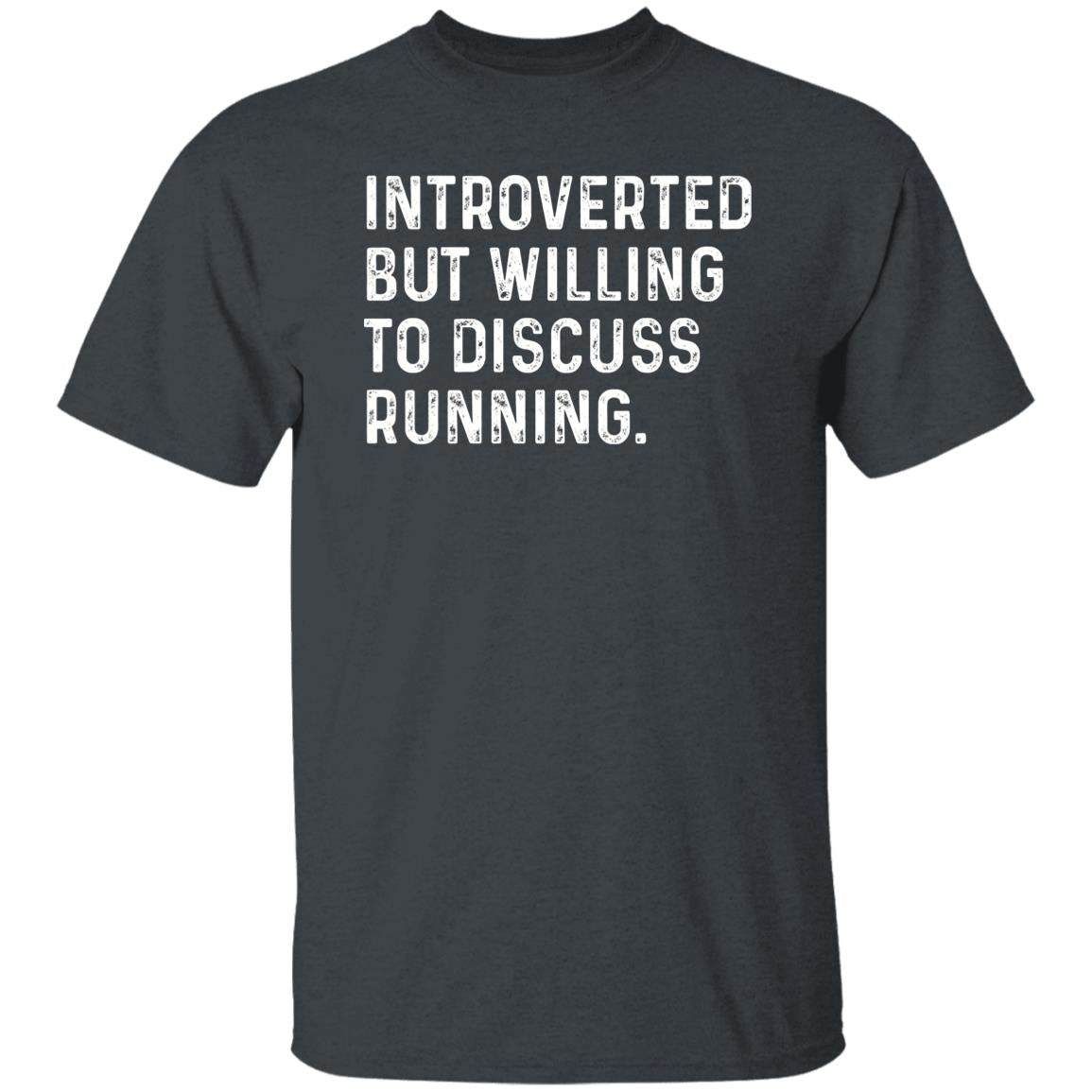 Introverted but willing to discuss Running Unisex T-shirt Runner tee Black Navy Dark Heather-Dark Heather-Family-Gift-Planet