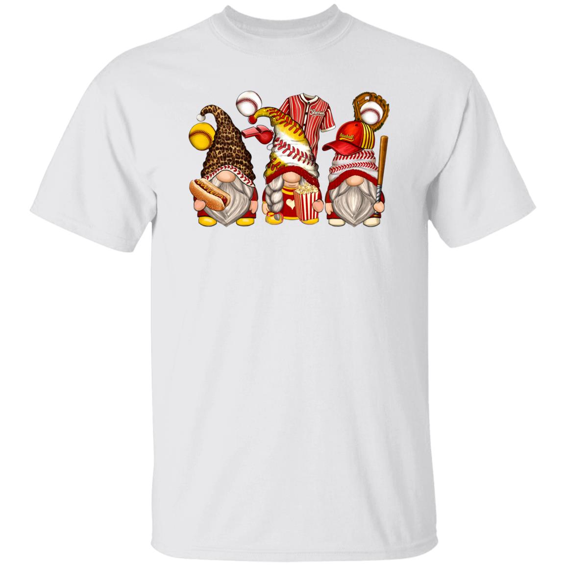 Baseball and softball Gnomes Unisex shirt softball player Christmas gift White Sand-Family-Gift-Planet