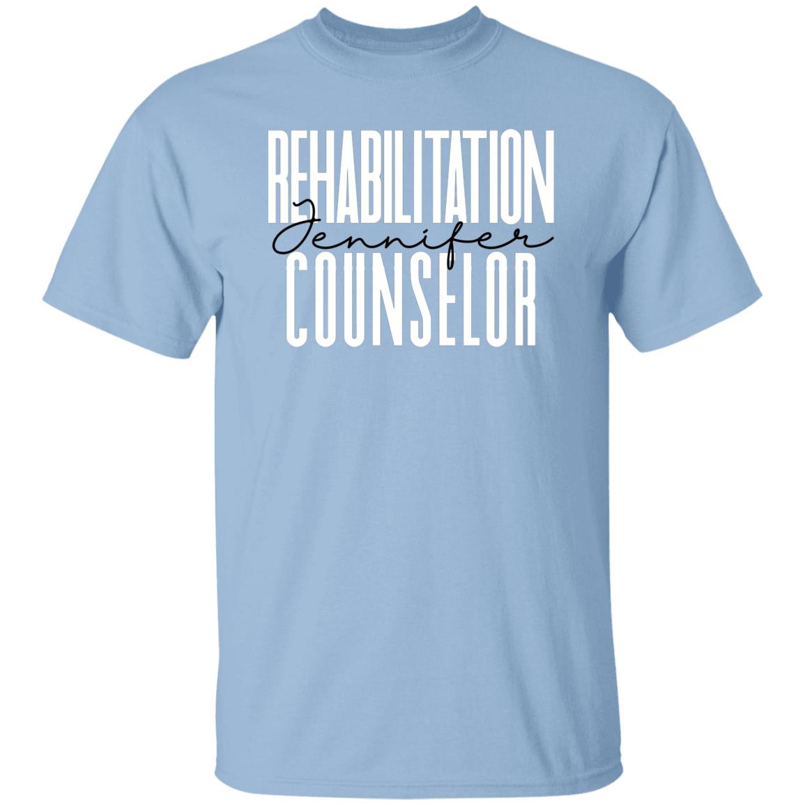 Personalized rehabilitation counselor T-shirt gift Custom name Rehab squad Unisex Tee Sand Pink Light Blue-Family-Gift-Planet