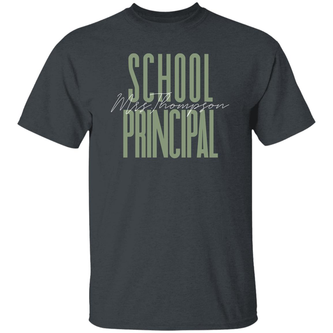 School Principal T-Shirt gift School director Customized Unisex tee Black Navy Dark Heather-Family-Gift-Planet