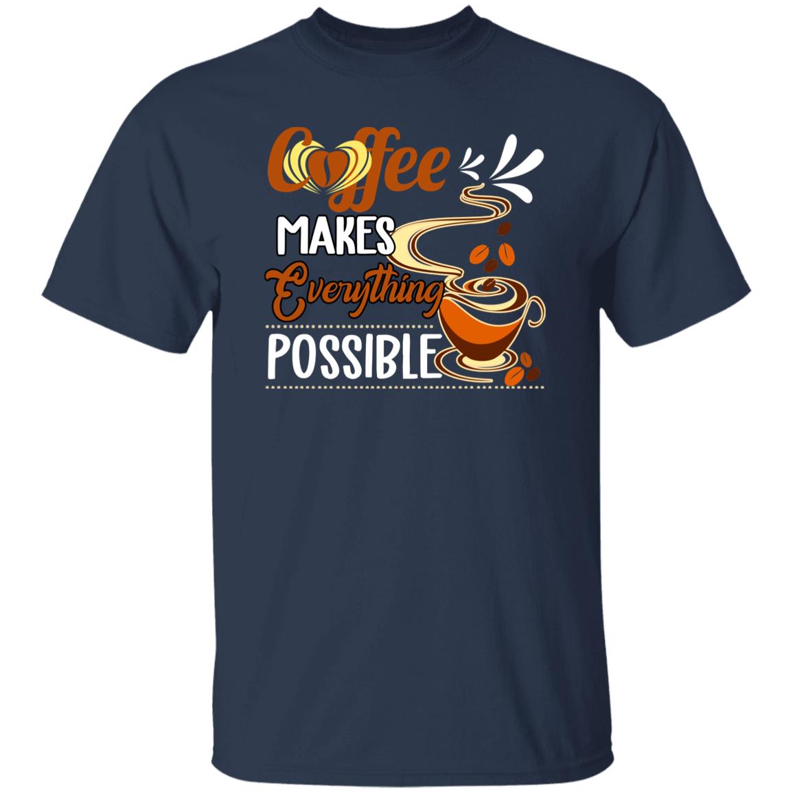 Coffee makes everything possible Unisex shirt gift black navy dark heather-Navy-Family-Gift-Planet