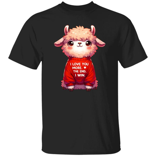 I love you more The end I win goat Unisex T-shirt cute animal tee Black Navy Dark Heather-Black-Family-Gift-Planet
