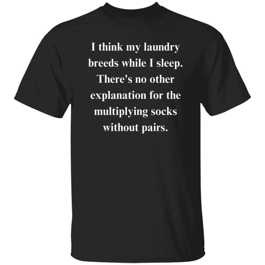 Laundry joke Sarcastic Unisex T-Shirt gift for husband Humorous tee Black missing socks-Black-Family-Gift-Planet