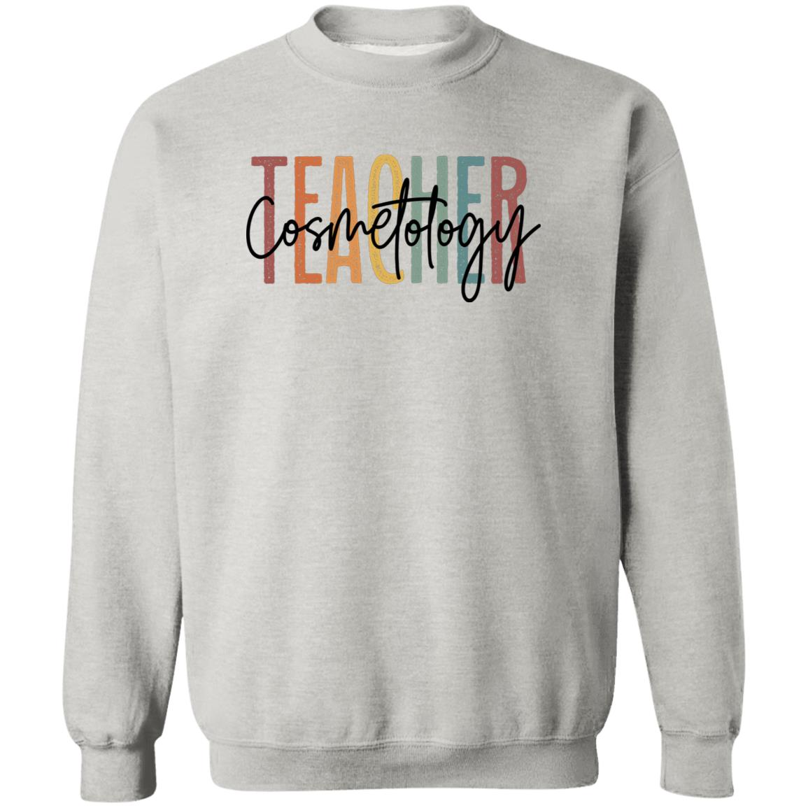 Cosmetology teacher Sweatshirt Crewneck Unisex Gildan Sand Ash S-2XL-Ash-Family-Gift-Planet