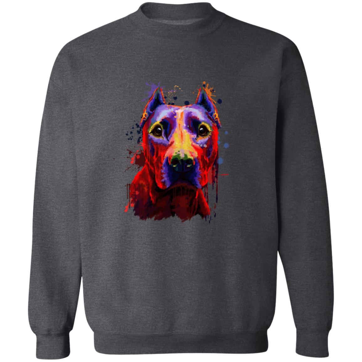 Abstract Pitbul dog Unisex Crewneck Sweatshirt with expressive splashes-Family-Gift-Planet
