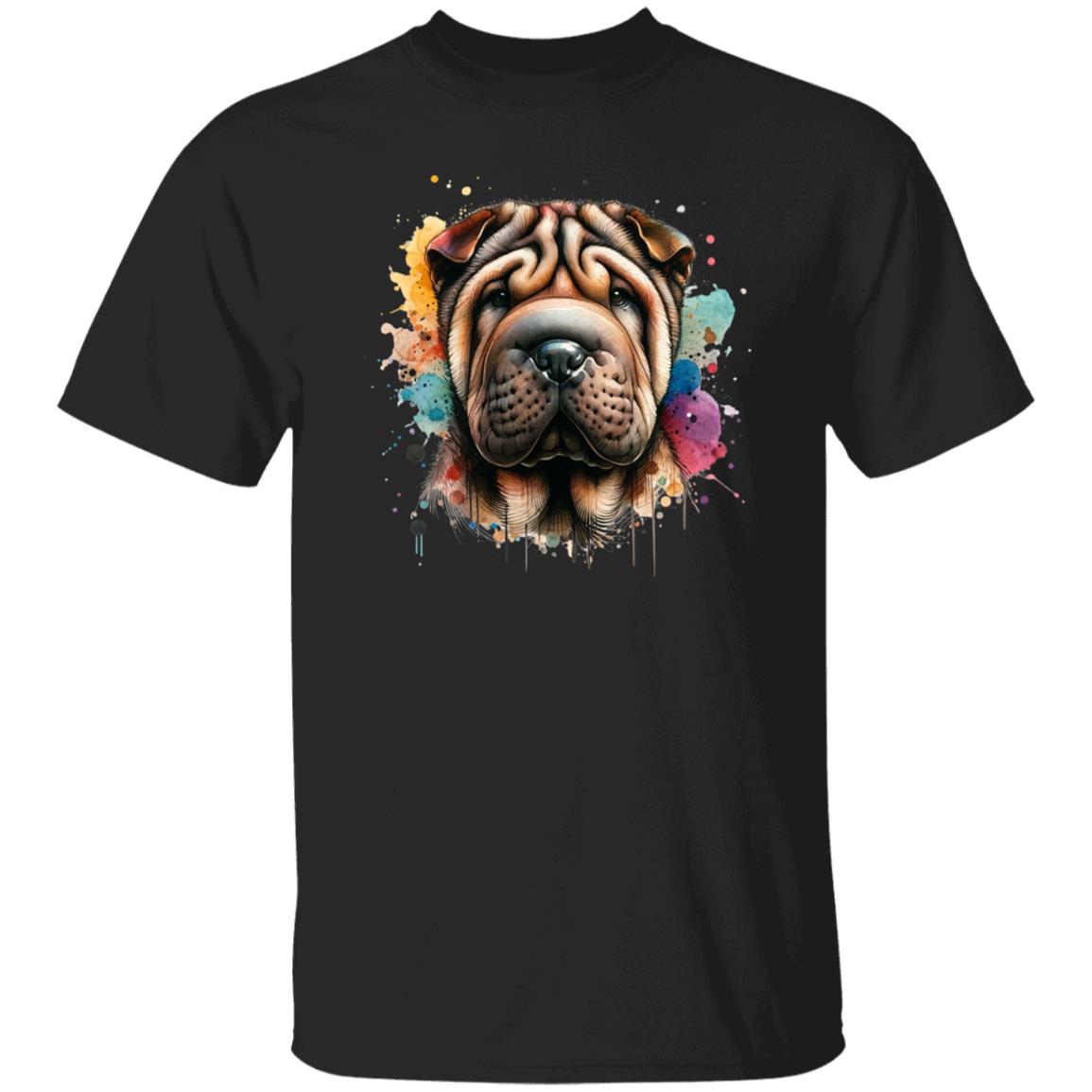 Shar-Pei dog mom Color Splash Unisex T-shirt Black Navy Dark Heather-Family-Gift-Planet