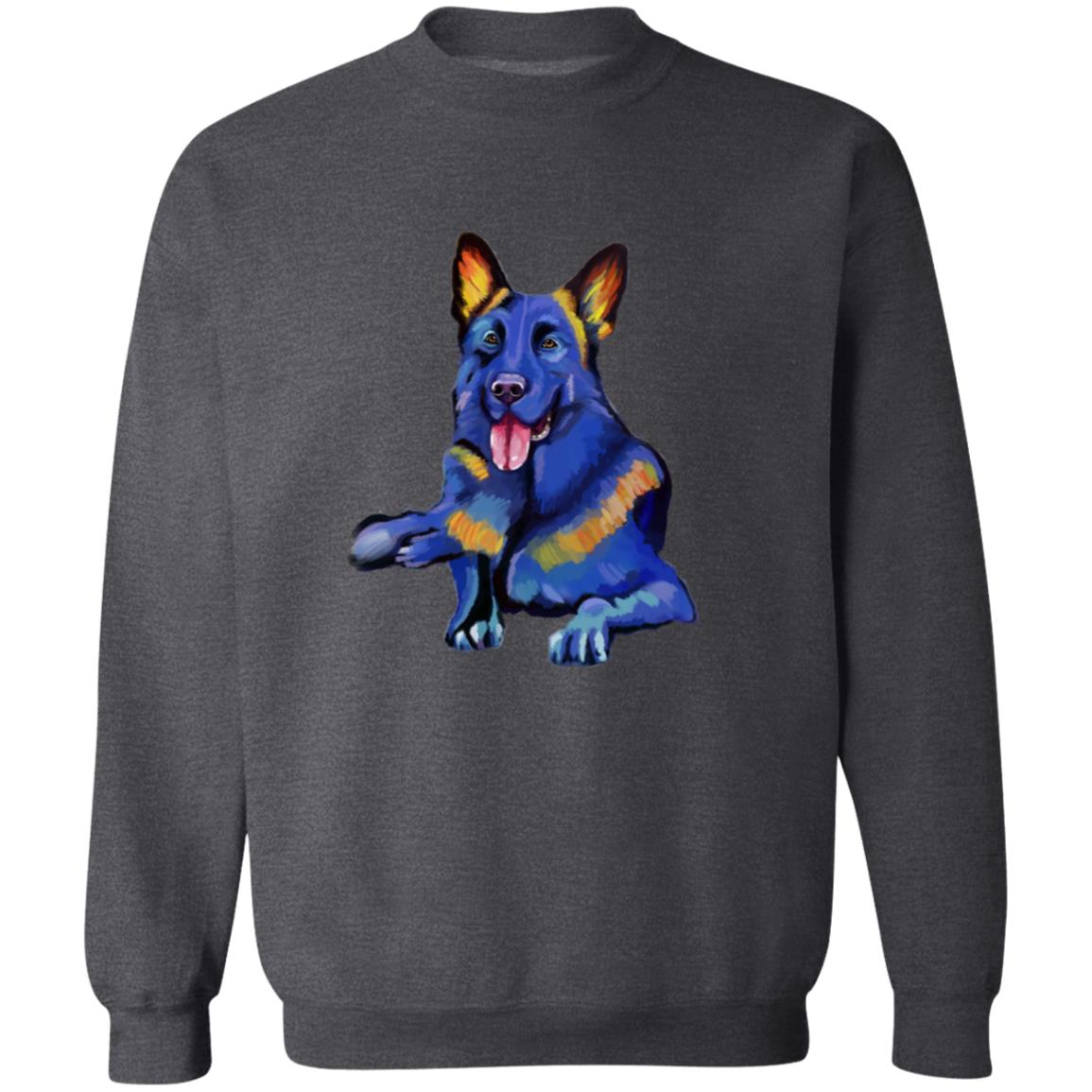 Abstract German Shepherd Dog Unisex Crewneck Sweatshirt with expressive splashes-Family-Gift-Planet