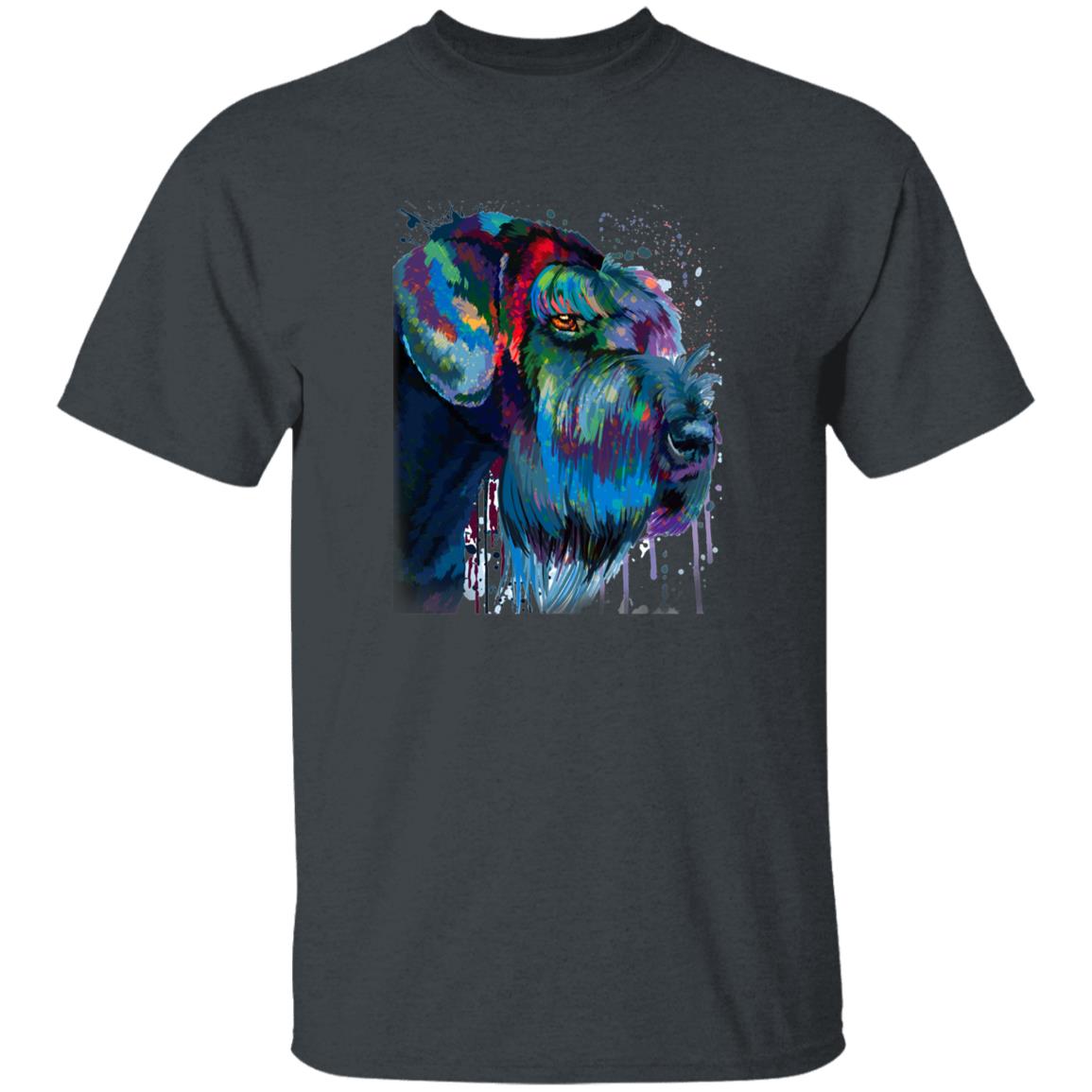 Watercolor painting Schnauzer dog Unisex shirt S-2XL black navy dark heather-Dark Heather-Family-Gift-Planet