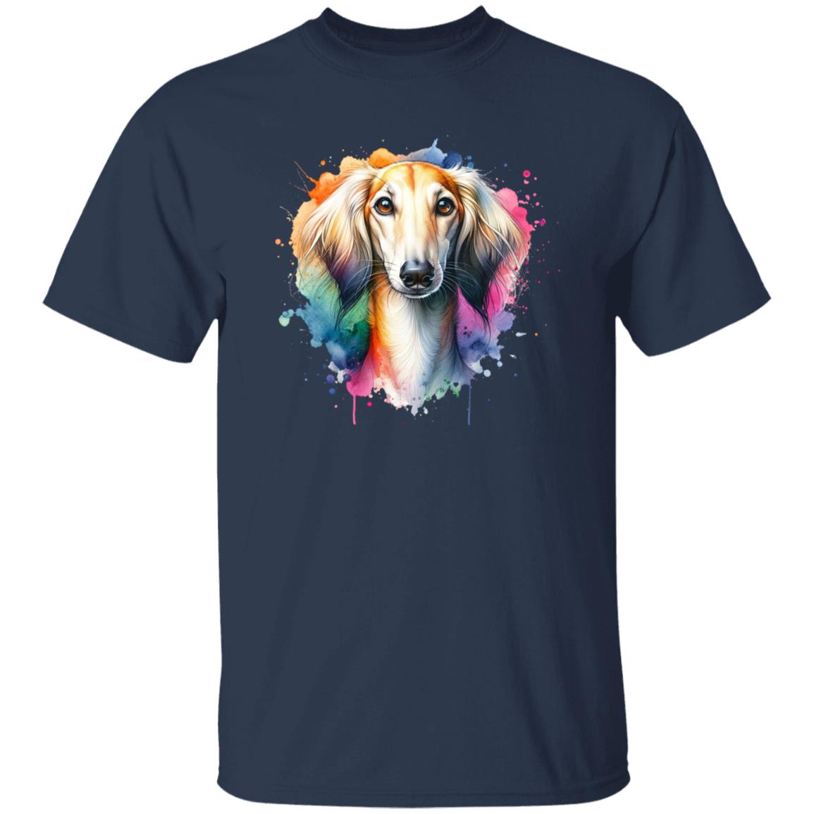 Saluki dog mama Color Splash Unisex T-shirt Black Navy Dark Heather-Family-Gift-Planet