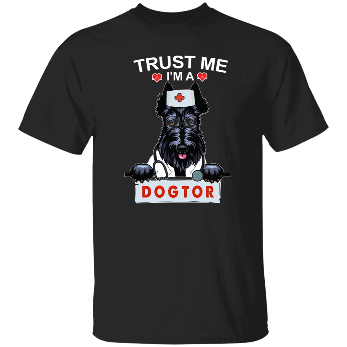 Trust me I'm a Dogtor T-Shirt gift Medical Doctor Dog mom Unisex tee Black Navy Dark Heather-Family-Gift-Planet