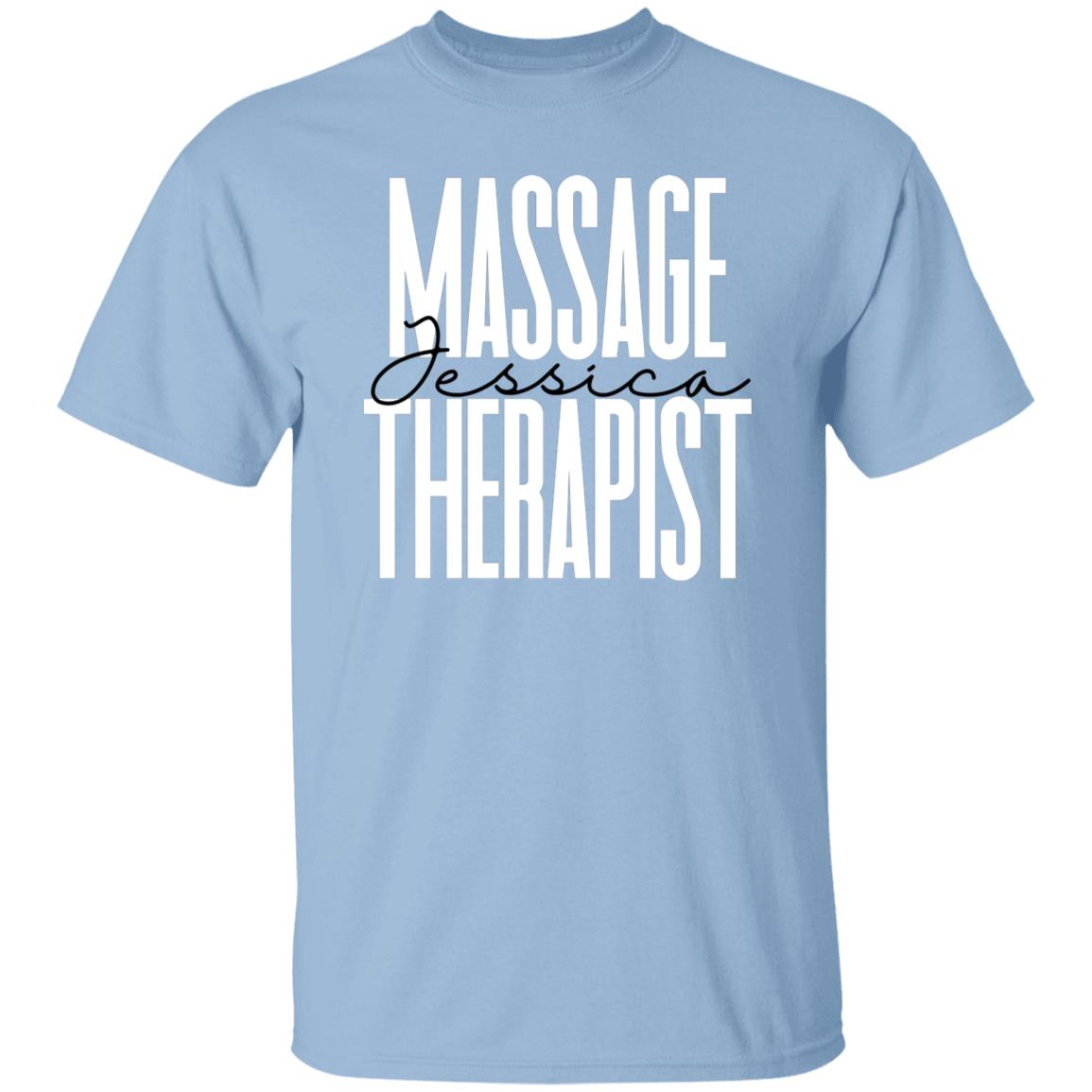 Personalized Massage therapist T-Shirt gift Custom name Spa Massage therapy Unisex Tee Sand Pink Blue-Family-Gift-Planet