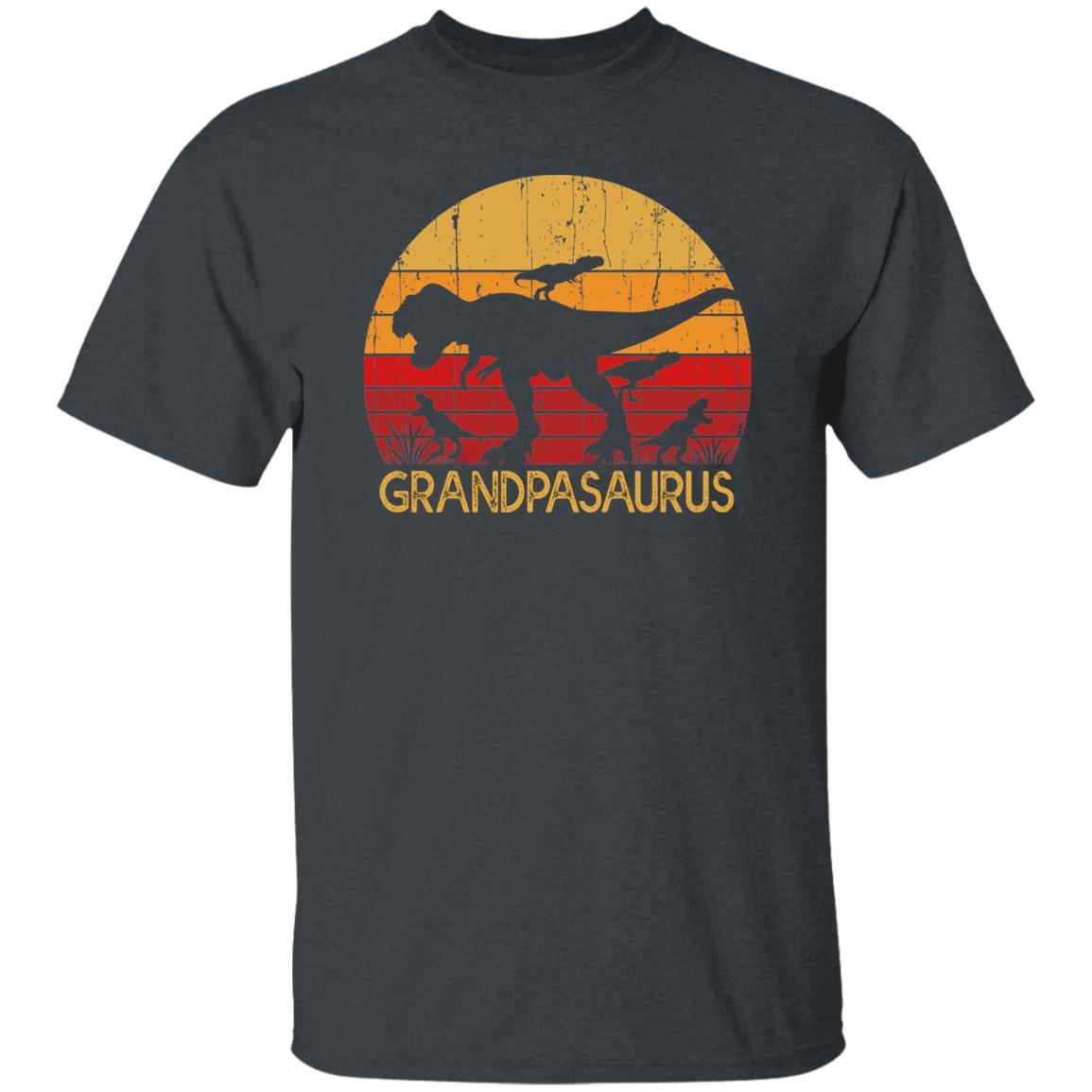 Grandpasaurus Vintage shirt gift for Grandfather Black Navy Dark Heather-Dark Heather-Family-Gift-Planet