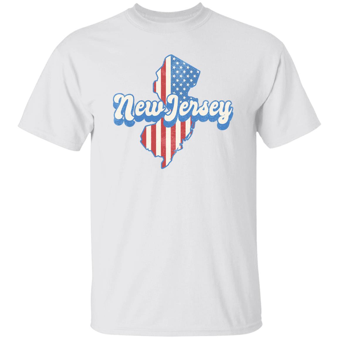 New Jersey US flag Unisex T-Shirt American patriotic NJ state tee White Ash Blue-White-Family-Gift-Planet
