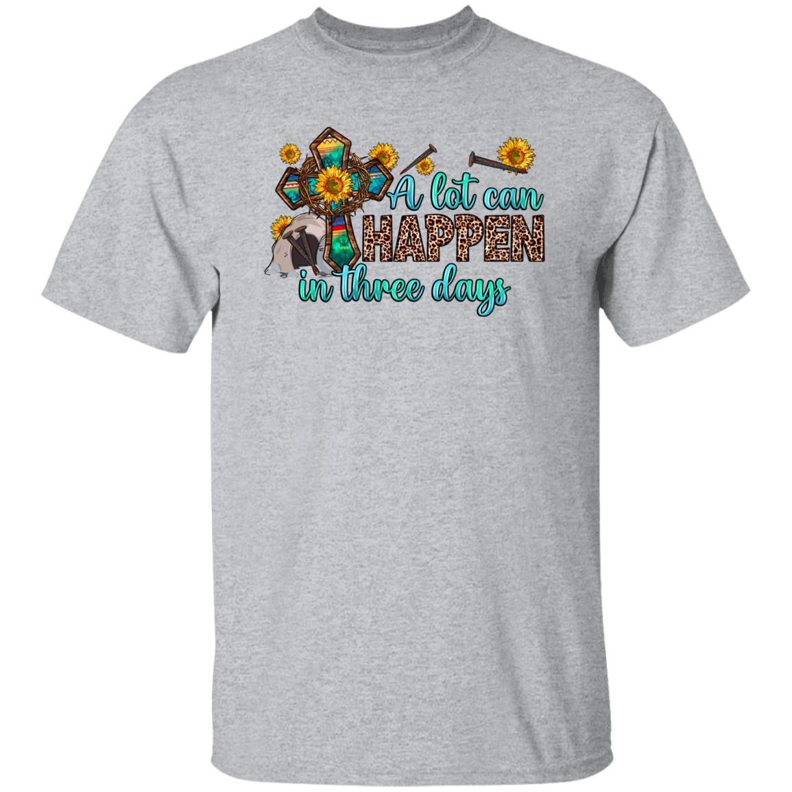 Easter T-Shirt A lot can happen in three days Unisex tee White Sand Grey-Family-Gift-Planet